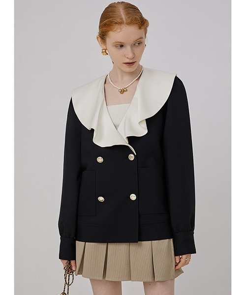 Fano Studios（ファノ ストゥディオズ）の「【Fano Studios】Flare sailor collar double jacket FQ21W086（テーラードジャケット・レディース・ブラック・L/M/S）」の5枚目の写真