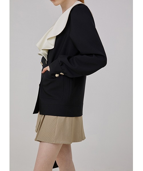 Fano Studios（ファノ ストゥディオズ）の「【Fano Studios】Flare sailor collar double jacket FQ21W086（テーラードジャケット・レディース・ブラック・L/M/S）」の8枚目の写真