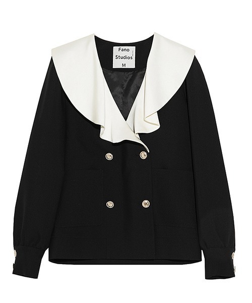 Fano Studios（ファノ ストゥディオズ）の「【Fano Studios】Flare sailor collar double jacket FQ21W086（テーラードジャケット・レディース・ブラック・L/M/S）」の20枚目の写真