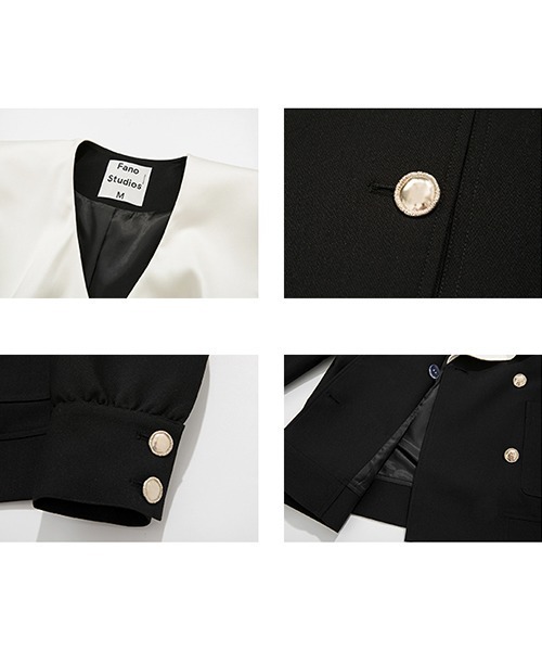 Fano Studios（ファノ ストゥディオズ）の「【Fano Studios】Flare sailor collar double jacket FQ21W086（テーラードジャケット・レディース・ブラック・L/M/S）」の22枚目の写真