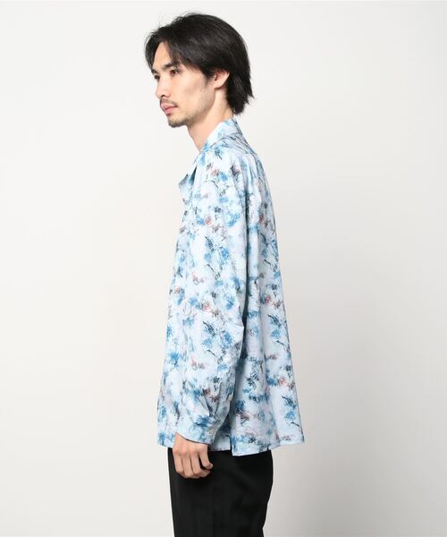 ８(eight)（エイト）の「総柄プリント長袖BIGシャツ（シャツ/ブラウス・メンズ・サックスブルー/ブラック/オフホワイト/ホワイト/ブラウン/ワインレッド/ブルー・MEDIUM/LARGE）」の8枚目の写真