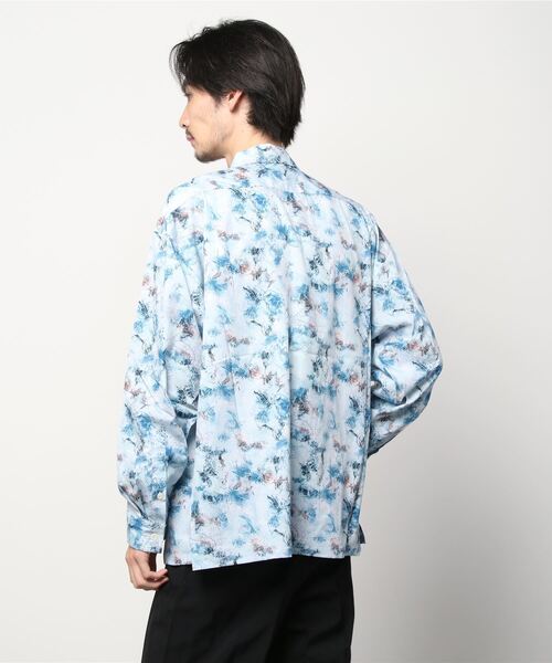 ８(eight)（エイト）の「総柄プリント長袖BIGシャツ（シャツ/ブラウス・メンズ・サックスブルー/ブラック/オフホワイト/ホワイト/ブラウン/ワインレッド/ブルー・MEDIUM/LARGE）」の9枚目の写真