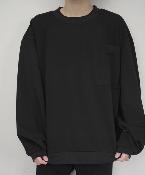 anown（アノン）の「loose silhouette ponte fabric sweat/ルーズシルエット　ポンチスウェット【インフルエンサー けんいちろー×anown 限定コラボ】（スウェット・メンズ・チャコールグレー/ブラック・S/M/L）」の8枚目の写真