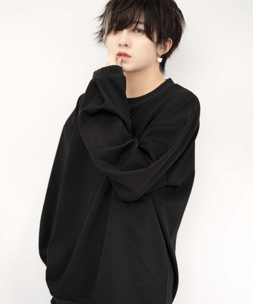 anown（アノン）の「loose silhouette ponte fabric sweat/ルーズシルエット　ポンチスウェット【インフルエンサー けんいちろー×anown 限定コラボ】（スウェット・メンズ・チャコールグレー/ブラック・S/M/L）」の3枚目の写真