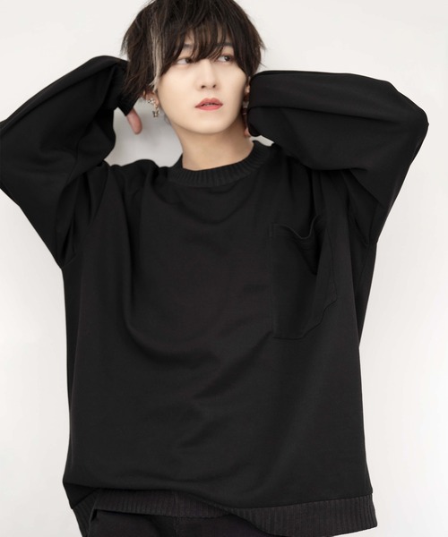 anown（アノン）の「loose silhouette ponte fabric sweat/ルーズシルエット　ポンチスウェット【インフルエンサー けんいちろー×anown 限定コラボ】（スウェット・メンズ・チャコールグレー/ブラック・S/M/L）」の5枚目の写真