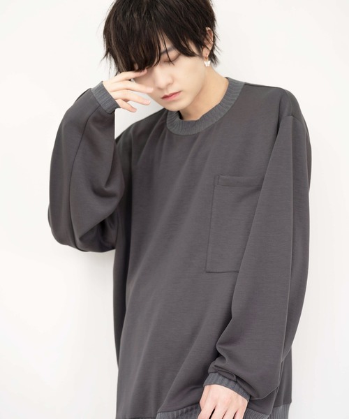 anown（アノン）の「loose silhouette ponte fabric sweat/ルーズシルエット　ポンチスウェット【インフルエンサー けんいちろー×anown 限定コラボ】（スウェット・メンズ・チャコールグレー/ブラック・S/M/L）」の14枚目の写真