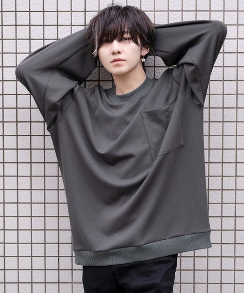 anown（アノン）の「loose silhouette ponte fabric sweat/ルーズシルエット　ポンチスウェット【インフルエンサー けんいちろー×anown 限定コラボ】（スウェット・メンズ・チャコールグレー/ブラック・S/M/L）」の16枚目の写真