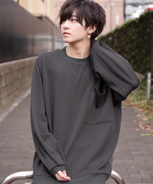 anown（アノン）の「loose silhouette ponte fabric sweat/ルーズシルエット　ポンチスウェット【インフルエンサー けんいちろー×anown 限定コラボ】（スウェット・メンズ・チャコールグレー/ブラック・S/M/L）」の17枚目の写真