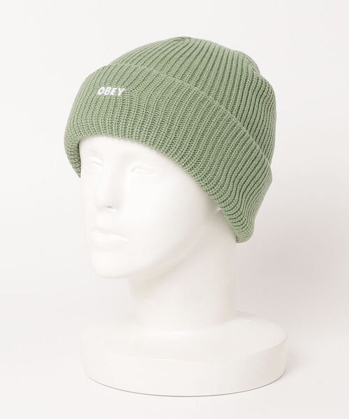 OBEY（オベイ）の「OBEY/オベイ　アクリル ニットビーニー（ニットキャップ/ビーニー・メンズ・ネイビー/ブラック/ベージュ/キャメル/ブラウン/グリーン・FREE）」の4枚目の写真