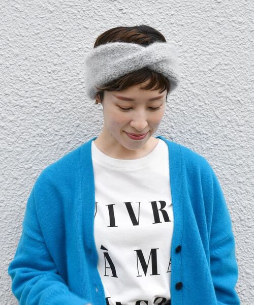 SHIPS any(シップス エニィ)の「SHIPS any: モヘヤ ミックス ヘアバンド(ヘアバンド・レディース・ライトグレー/ライトグリーン・ONE SIZE)」の2枚目の写真