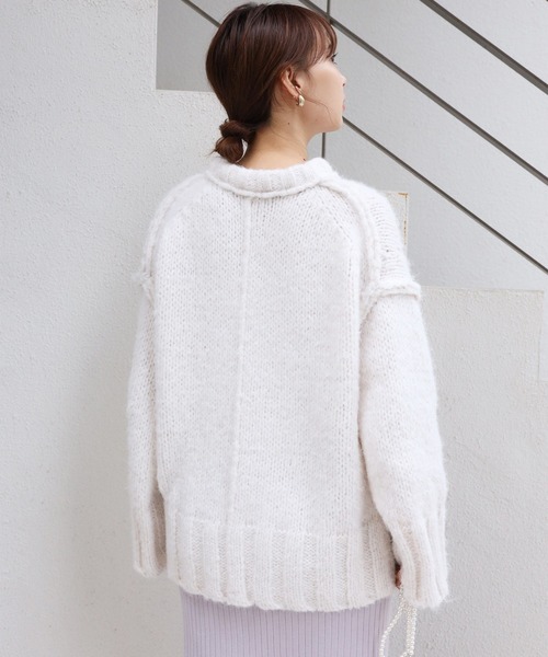 one after another NICE CLAUP（ワンアフターアナザーナイスクラップ）の「カラーが決め手。リンキングデザインのカラフルニット（ニット/セーター・レディース・サックスブルー/アイボリー/ピンク/ライトピンク/グリーン/ブラック・FREE）」の17枚目の写真