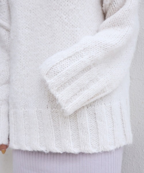 one after another NICE CLAUP（ワンアフターアナザーナイスクラップ）の「カラーが決め手。リンキングデザインのカラフルニット（ニット/セーター・レディース・サックスブルー/アイボリー/ピンク/ライトピンク/グリーン/ブラック・FREE）」の21枚目の写真