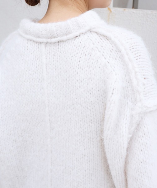 one after another NICE CLAUP（ワンアフターアナザーナイスクラップ）の「カラーが決め手。リンキングデザインのカラフルニット（ニット/セーター・レディース・サックスブルー/アイボリー/ピンク/ライトピンク/グリーン/ブラック・FREE）」の22枚目の写真