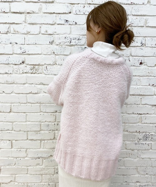 one after another NICE CLAUP（ワンアフターアナザーナイスクラップ）の「カラーが決め手。リンキングデザインのカラフルニット（ニット/セーター・レディース・サックスブルー/アイボリー/ピンク/ライトピンク/グリーン/ブラック・FREE）」の13枚目の写真