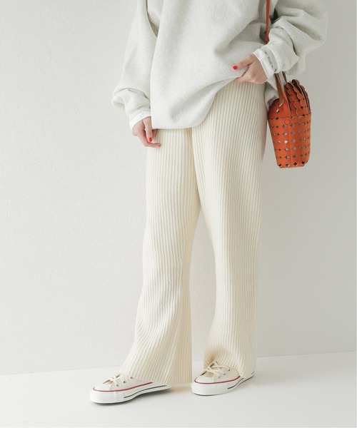 JOURNAL STANDARD relume(ジャーナルスタンダード レリューム)の「タスマニアウールストレートパンツ(その他パンツ・レディース・チャコールグレー/ホワイト・FREE)」の2枚目の写真