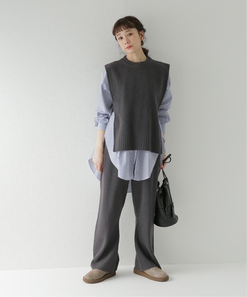 JOURNAL STANDARD relume(ジャーナルスタンダード レリューム)の「タスマニアウールストレートパンツ(その他パンツ・レディース・チャコールグレー/ホワイト・FREE)」の3枚目の写真