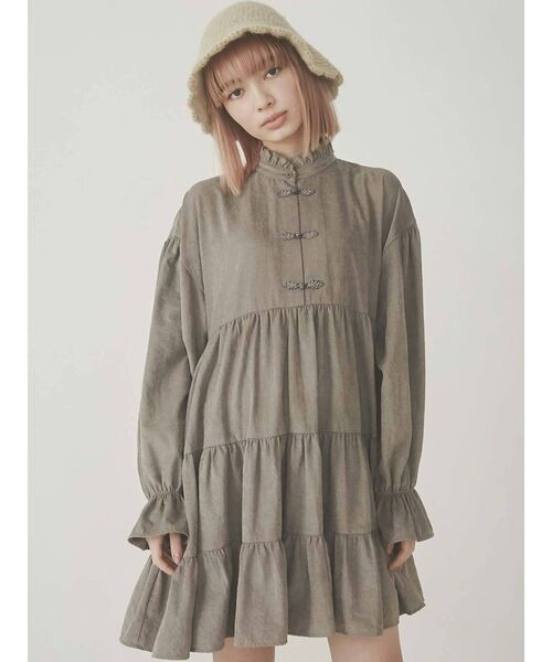 merry jenny（メリージェニー）の「ピーチスタンドカラーチャイナワンピース（ワンピース・レディース・ブラック/ベージュ/パープル・FREE）」の18枚目の写真