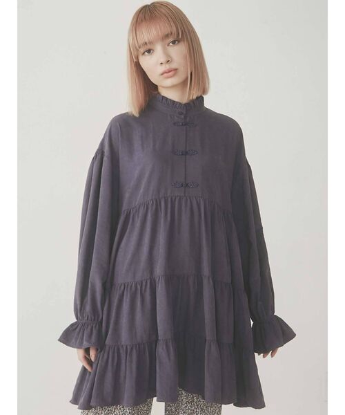 merry jenny（メリージェニー）の「ピーチスタンドカラーチャイナワンピース（ワンピース・レディース・ブラック/ベージュ/パープル・FREE）」の19枚目の写真