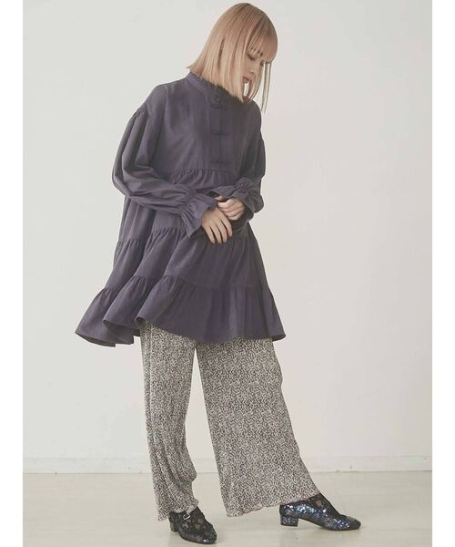 merry jenny（メリージェニー）の「ピーチスタンドカラーチャイナワンピース（ワンピース・レディース・ブラック/ベージュ/パープル・FREE）」の11枚目の写真