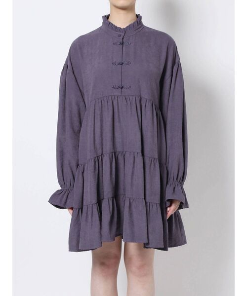 merry jenny（メリージェニー）の「ピーチスタンドカラーチャイナワンピース（ワンピース・レディース・ブラック/ベージュ/パープル・FREE）」の20枚目の写真