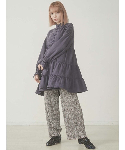 merry jenny（メリージェニー）の「ピーチスタンドカラーチャイナワンピース（ワンピース・レディース・ブラック/ベージュ/パープル・FREE）」の15枚目の写真