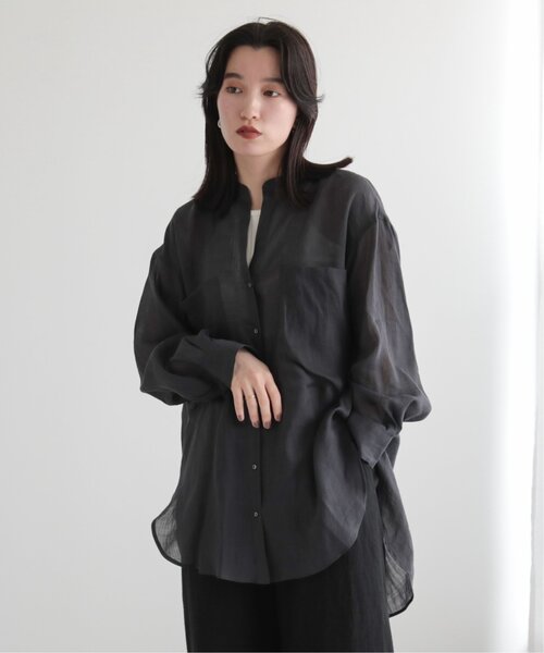 MJUKA.(ミューカ)の「AZUMADAKI DYEING RAMIE LONG SHIRT(シャツ/ブラウス・レディース・ホワイト/ピンク/サックスブルー/パープル/ブラック・FREE)」の10枚目の写真