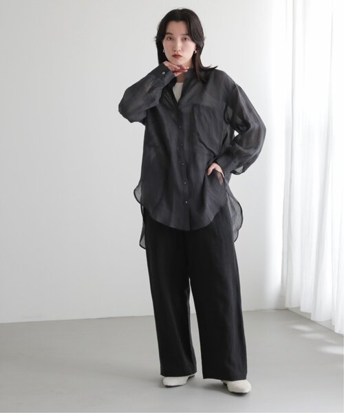 MJUKA.(ミューカ)の「AZUMADAKI DYEING RAMIE LONG SHIRT(シャツ/ブラウス・レディース・ホワイト/ピンク/サックスブルー/パープル/ブラック・FREE)」の12枚目の写真