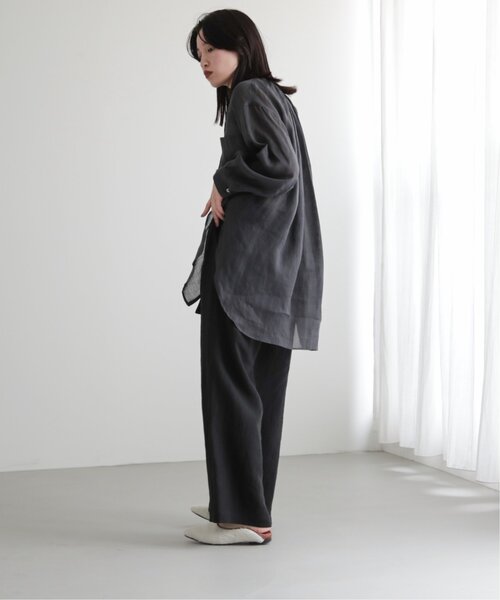MJUKA.(ミューカ)の「AZUMADAKI DYEING RAMIE LONG SHIRT(シャツ/ブラウス・レディース・ホワイト/ピンク/サックスブルー/パープル/ブラック・FREE)」の13枚目の写真