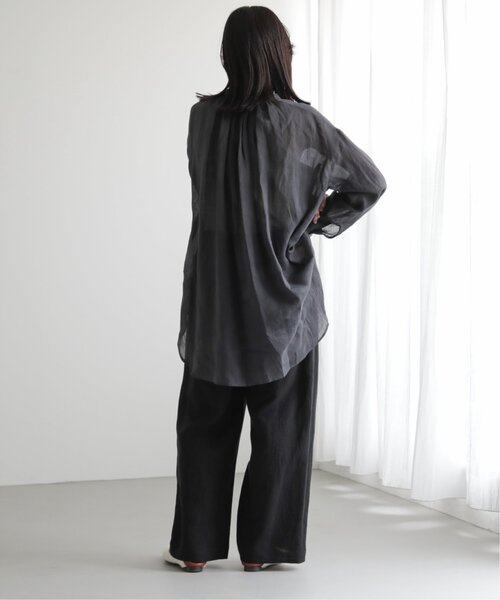 MJUKA.(ミューカ)の「AZUMADAKI DYEING RAMIE LONG SHIRT(シャツ/ブラウス・レディース・ホワイト/ピンク/サックスブルー/パープル/ブラック・FREE)」の14枚目の写真