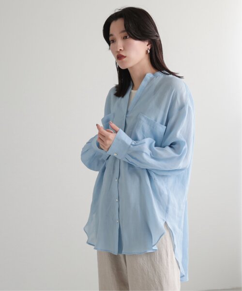 MJUKA.(ミューカ)の「AZUMADAKI DYEING RAMIE LONG SHIRT(シャツ/ブラウス・レディース・ホワイト/ピンク/サックスブルー/パープル/ブラック・FREE)」の15枚目の写真