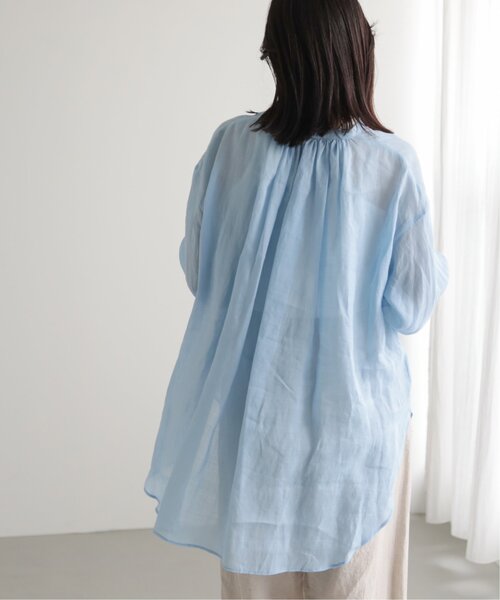 MJUKA.(ミューカ)の「AZUMADAKI DYEING RAMIE LONG SHIRT(シャツ/ブラウス・レディース・ホワイト/ピンク/サックスブルー/パープル/ブラック・FREE)」の16枚目の写真