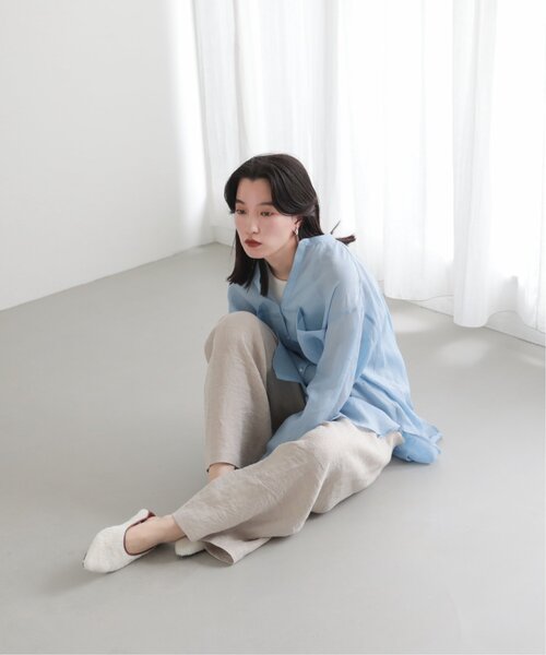MJUKA.(ミューカ)の「AZUMADAKI DYEING RAMIE LONG SHIRT(シャツ/ブラウス・レディース・ホワイト/ピンク/サックスブルー/パープル/ブラック・FREE)」の19枚目の写真