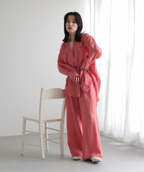 MJUKA.(ミューカ)の「AZUMADAKI DYEING RAMIE LONG SHIRT(シャツ/ブラウス・レディース・ホワイト/ピンク/サックスブルー/パープル/ブラック・FREE)」の22枚目の写真