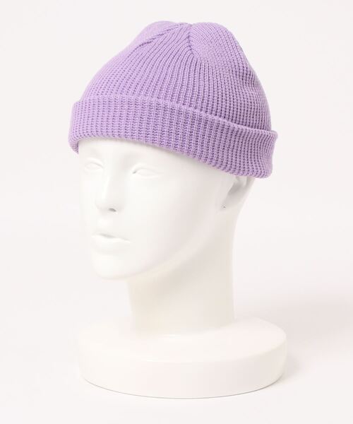 Anuenue（アヌエヌエ）の「ショートニットキャップ（ニットキャップ/ビーニー・レディース・ホワイト/ブラック/ベージュ/パープル/ネイビー/ブラウン/グレー/カーキ/ピンク/オレンジ/ブルー/エメラルド/ダークグレー/マスタード/ワインレッド/ベビーピンク/黄緑系/レッド・FREE）」の12枚目の写真