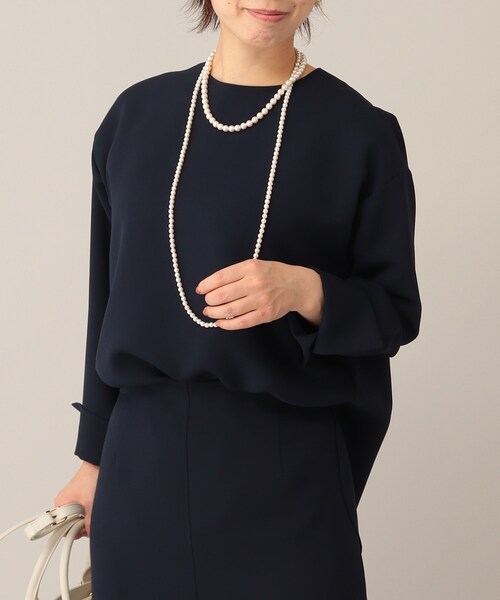 UNTITLED（アンタイトル）の「◆ジョーゼットブラウス【洗える】（シャツ/ブラウス・レディース・ブラック/ライトベージュ/ダークネイビー・01/03/00/04/48/02/44）」の13枚目の写真