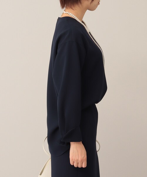 UNTITLED（アンタイトル）の「◆ジョーゼットブラウス【洗える】（シャツ/ブラウス・レディース・ブラック/ライトベージュ/ダークネイビー・01/03/00/04/48/02/44）」の14枚目の写真