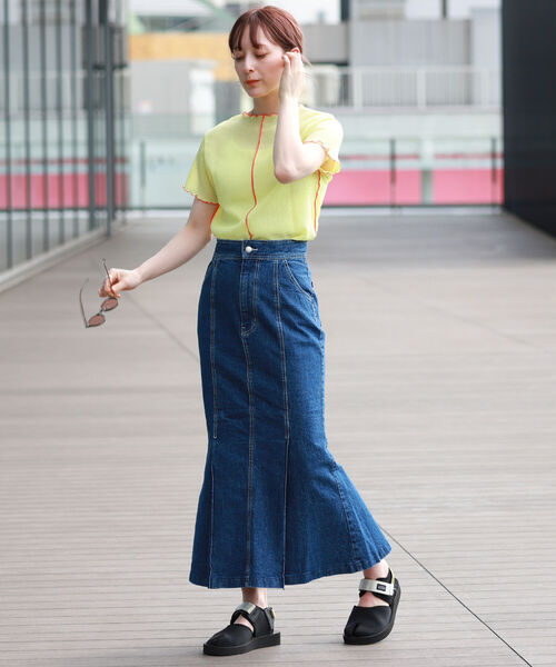 Ray BEAMS（レイビームス）の「Ray BEAMS / デニム マーメイド スカート（スカート・レディース・ブルー系その他4・1/0）」の6枚目の写真