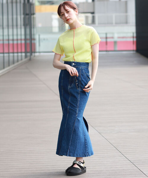 Ray BEAMS（レイビームス）の「Ray BEAMS / デニム マーメイド スカート（スカート・レディース・ブルー系その他4・1/0）」の7枚目の写真