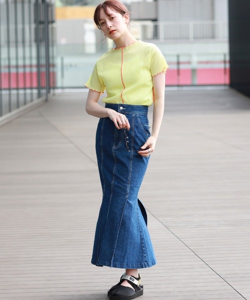 Ray BEAMS（レイビームス）の「Ray BEAMS / デニム マーメイド スカート（スカート・レディース・ブルー系その他4・1/0）」の19枚目の写真