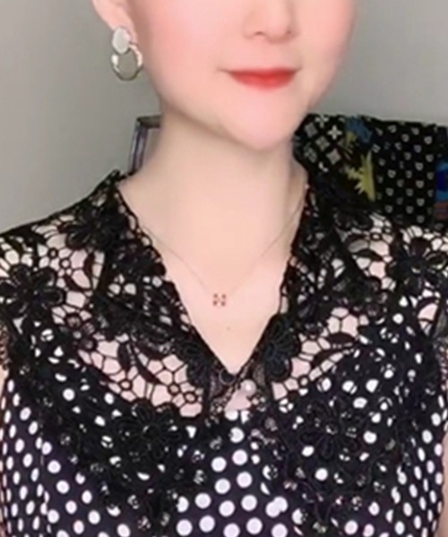 DAY CLOSET（デイ クローゼット）の「レディース フラワークロシェ編みビッグカラー付け襟（付け襟・レディース・ホワイト/ブラック・ONE SIZE）」の10枚目の写真