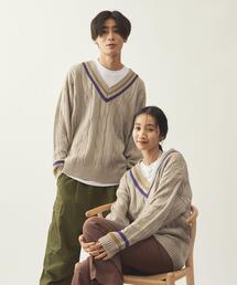 info. BEAUTY&YOUTH | 【WEB限定】＜info. BEAUTY&YOUTH＞ オーバーサイズ チルデンニット(ニット/セーター)