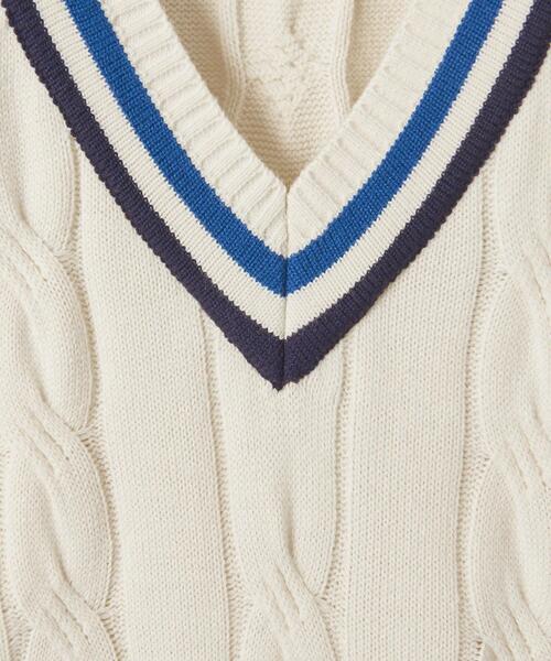 info. BEAUTY&YOUTH（インフォビューティアンドユース）の「【WEB限定】＜info. BEAUTY&YOUTH＞ オーバーサイズ チルデンニット（ニット/セーター・メンズ・ネイビー/オフホワイト/ベージュ/その他1・S/M/L）」の5枚目の写真