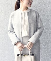 SHIPS | ツイードノーカラージャケット（セットアップ対応）◆(ノーカラージャケット)