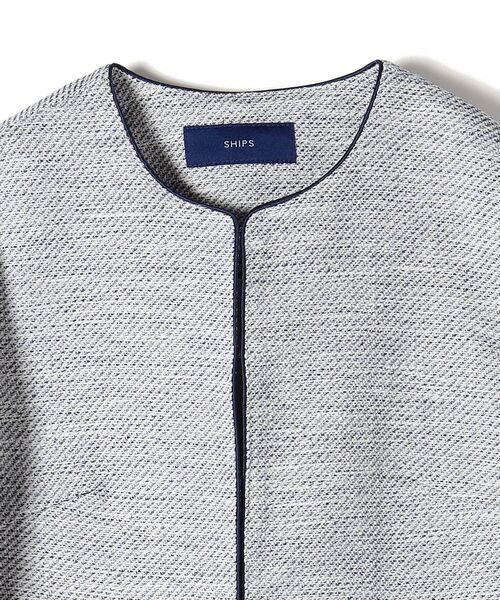 SHIPS（シップス）の「ツイードノーカラージャケット（セットアップ対応）◆（ノーカラージャケット・レディース・ブラック/ブルー/ネイビー・36/38）」の7枚目の写真