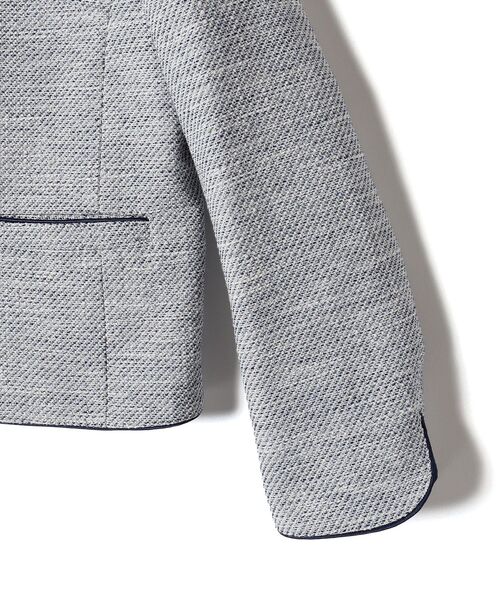 SHIPS（シップス）の「ツイードノーカラージャケット（セットアップ対応）◆（ノーカラージャケット・レディース・ブラック/ブルー/ネイビー・36/38）」の8枚目の写真