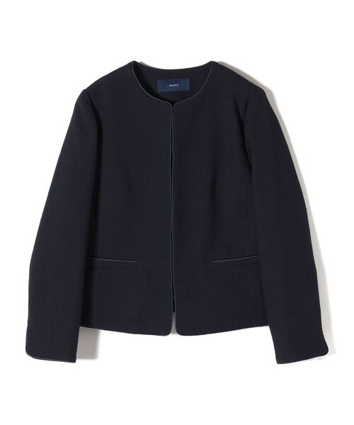 SHIPS（シップス）の「ツイードノーカラージャケット（セットアップ対応）◆（ノーカラージャケット・レディース・ブラック/ブルー/ネイビー・36/38）」の13枚目の写真