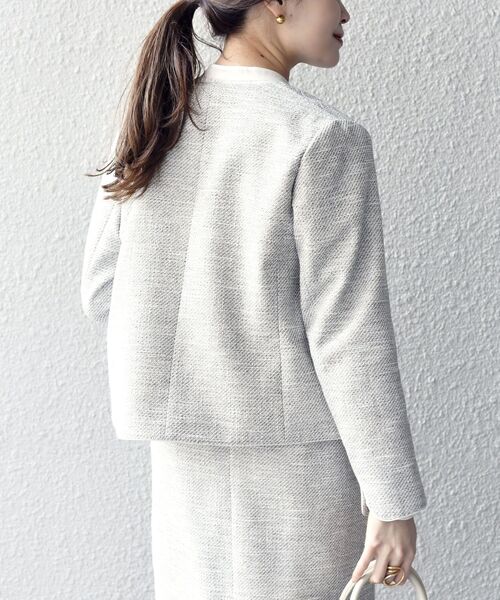 SHIPS（シップス）の「ツイードノーカラージャケット（セットアップ対応）◆（ノーカラージャケット・レディース・ブラック/ブルー/ネイビー・36/38）」の17枚目の写真