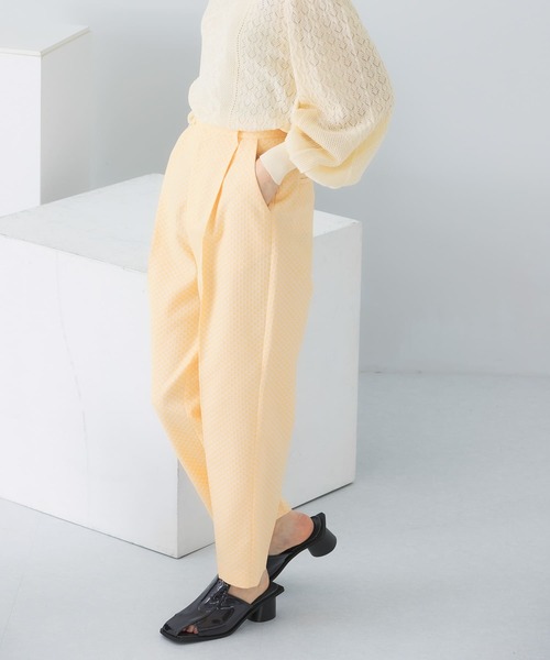 KBF（ケイビーエフ）の「センタープレスジャガードパンツ（その他パンツ・レディース・ブラック/グリーン/イエロー系その他・ONE）」の3枚目の写真