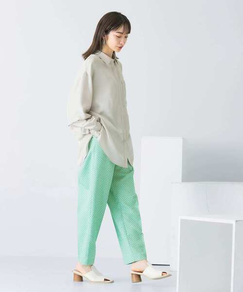 KBF（ケイビーエフ）の「センタープレスジャガードパンツ（その他パンツ・レディース・ブラック/グリーン/イエロー系その他・ONE）」の4枚目の写真