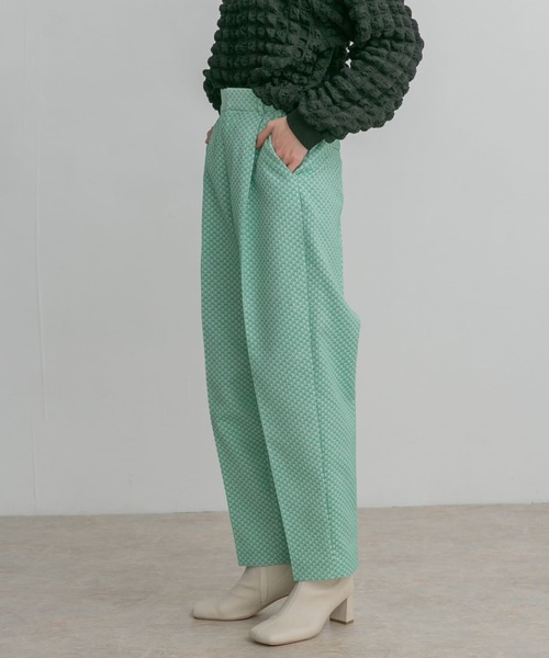 KBF（ケイビーエフ）の「センタープレスジャガードパンツ（その他パンツ・レディース・ブラック/グリーン/イエロー系その他・ONE）」の6枚目の写真